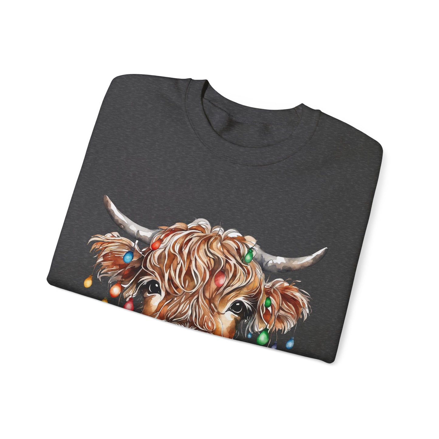 Highland Cow Christmas Unisex Heavy Blend™ Crewneck Sweatshirt