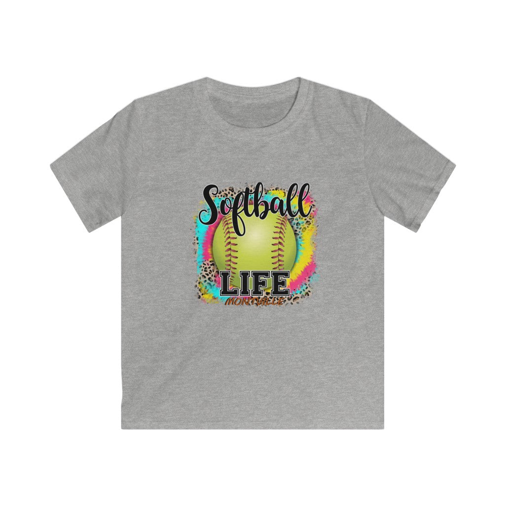 Softball Life Montville Kids Softstyle Tee