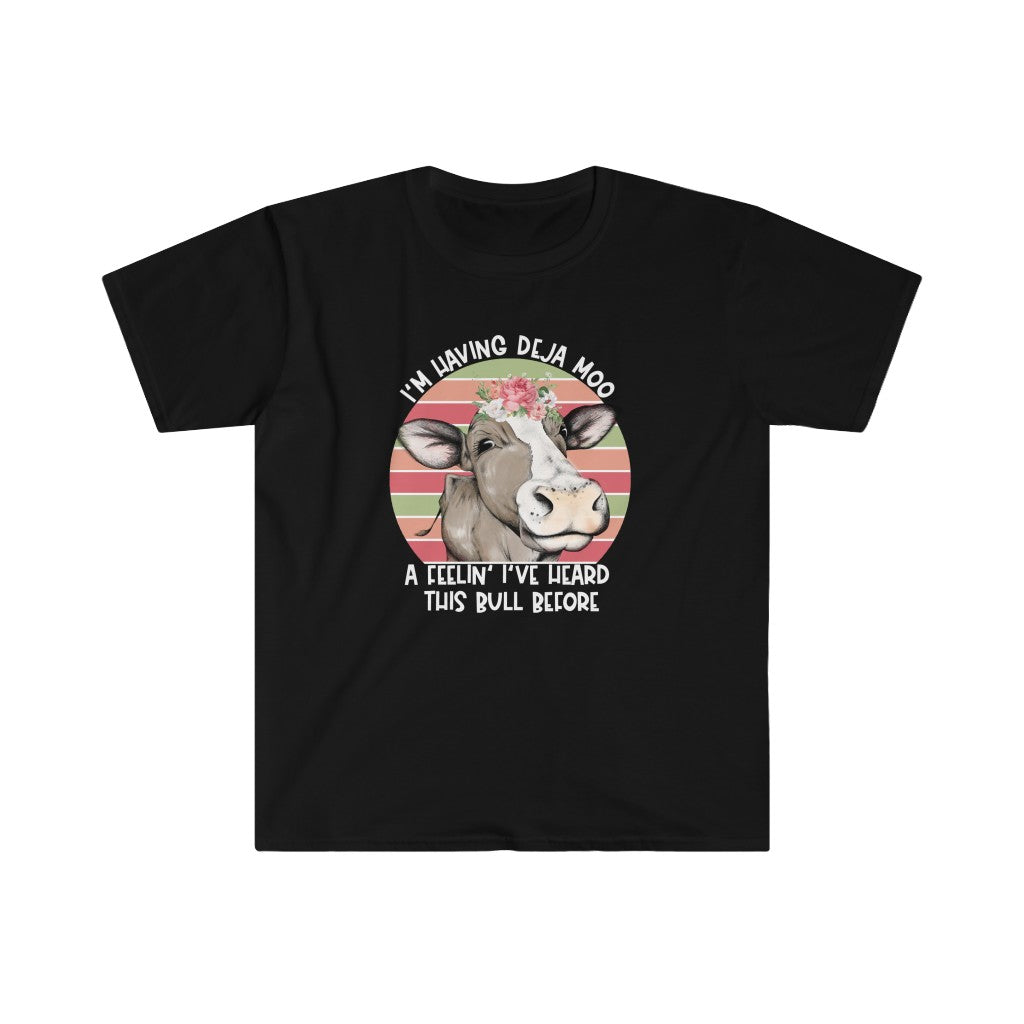 Deja Moo Funny Unisex Softstyle T-Shirt