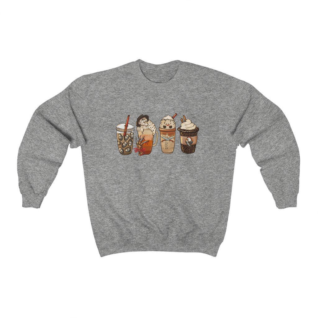 Halloween Scary Coffee Unisex Heavy Blend™ Crewneck Sweatshirt