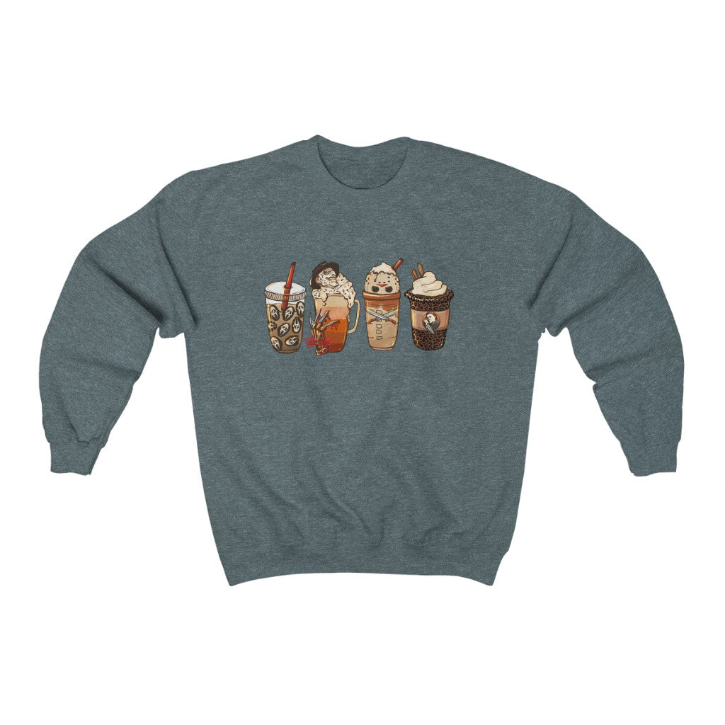 Halloween Scary Coffee Unisex Heavy Blend™ Crewneck Sweatshirt
