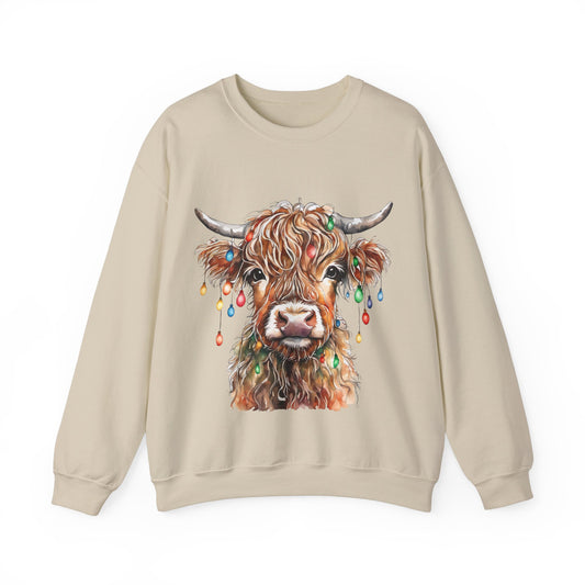 Highland Cow Christmas Unisex Heavy Blend™ Crewneck Sweatshirt