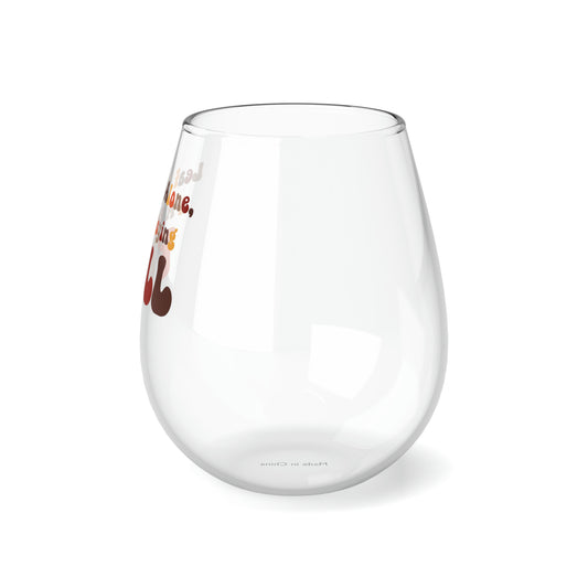 Leaf Me Alone, Stemless Wine Glass, 11.75oz