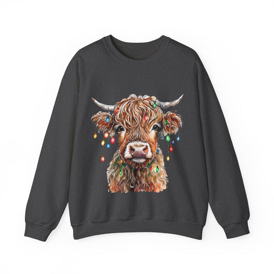 Highland Cow Christmas Unisex Heavy Blend™ Crewneck Sweatshirt
