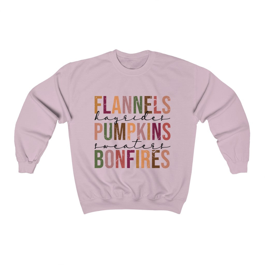 Flannels, Pumpkins, and Bonfires Unisex Heavy Blend™ Crewneck Sweatshirt