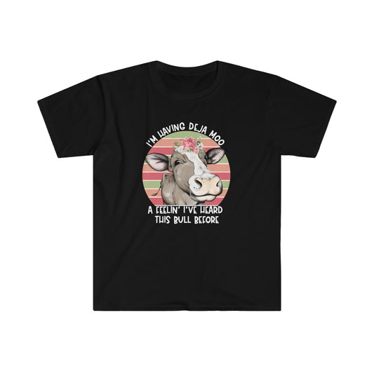 Deja Moo Funny Unisex Softstyle T-Shirt